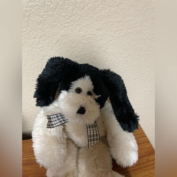 Animal Adventure Fluffy Soft Fur Puppy Dog Plush CreamBlack Long Ears & Legs 14” - Picture 3 of 6